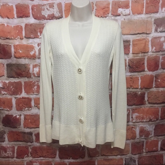 Tory Burch Sweaters - Tory Burch Logo Button Cable Knit Cardigan